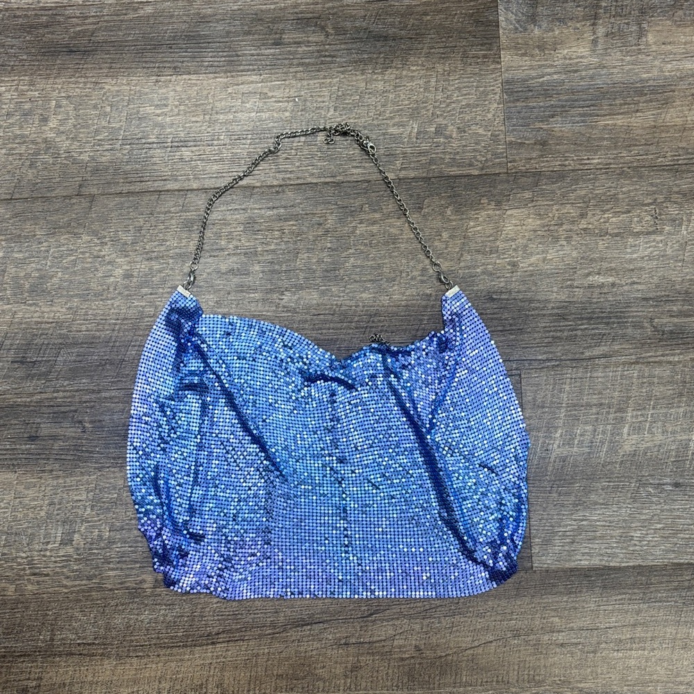 Blue Sequin Chain Top
